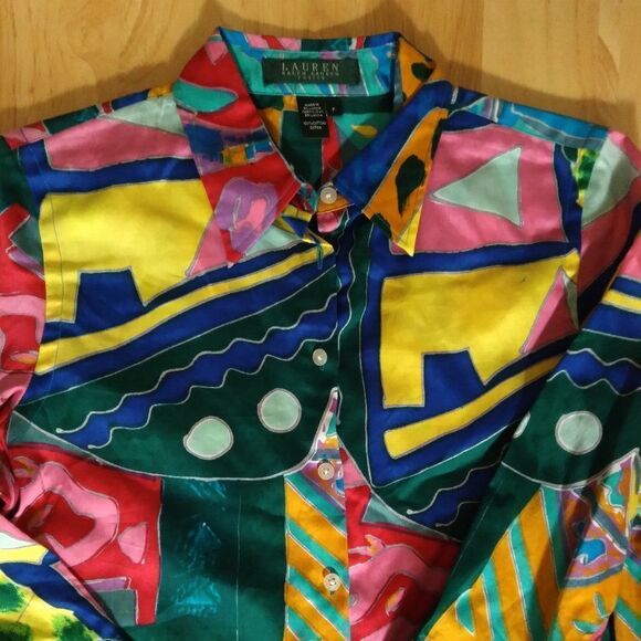 Lauren Ralph Lauren Abstract Geometric Blouse - Picture 1 of 7